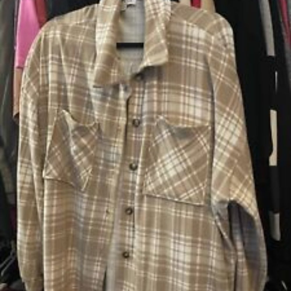Plus Size Fleece Shacket